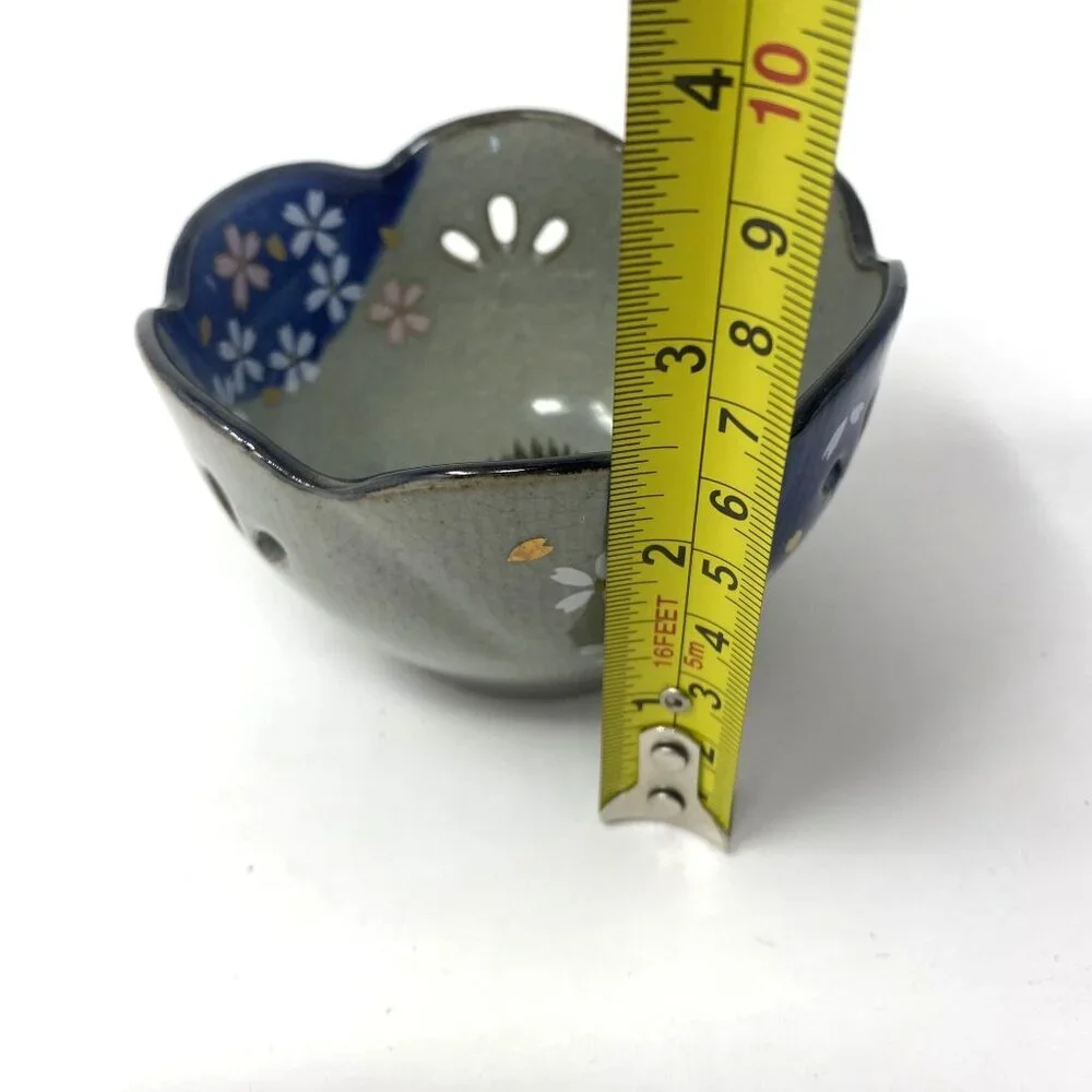 Vintage Arita Japanese Porcelain Flower Bud Pot Prongs Tealight Candle